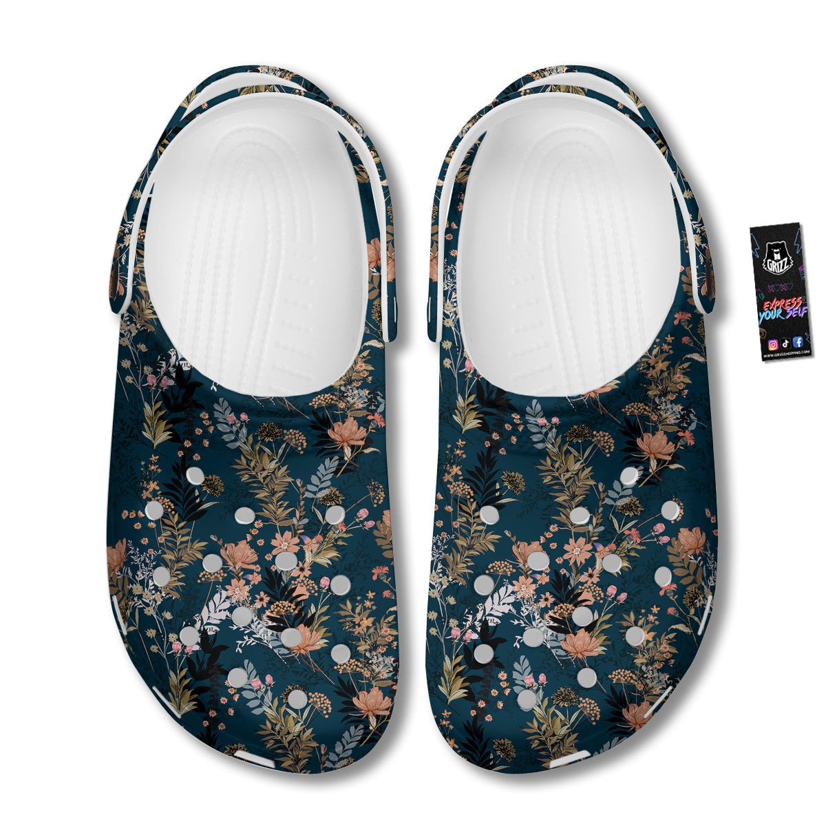 Autumn Vintage Print Pattern Clog-grizzshop