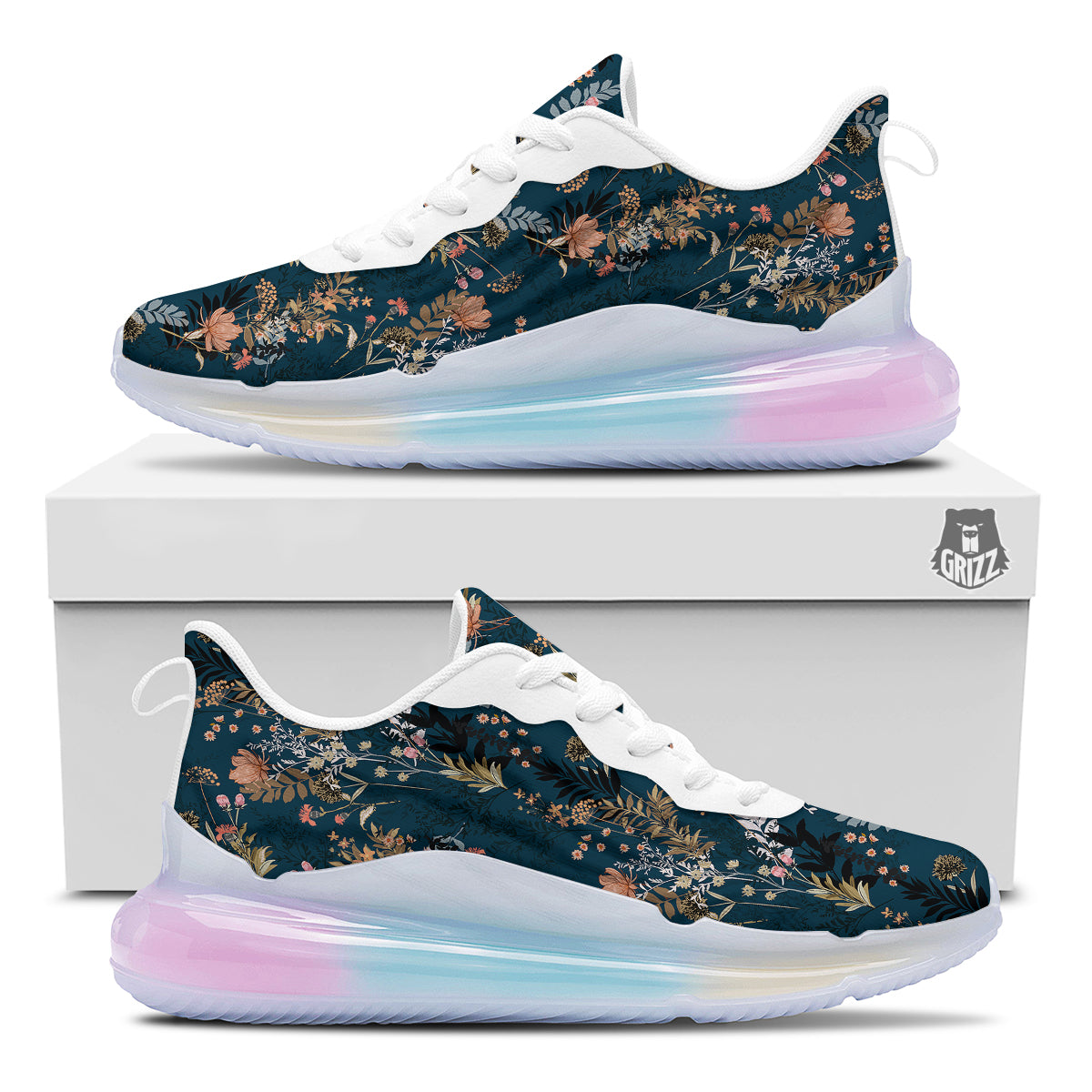 Autumn Vintage Print Pattern Running Sneakers-grizzshop
