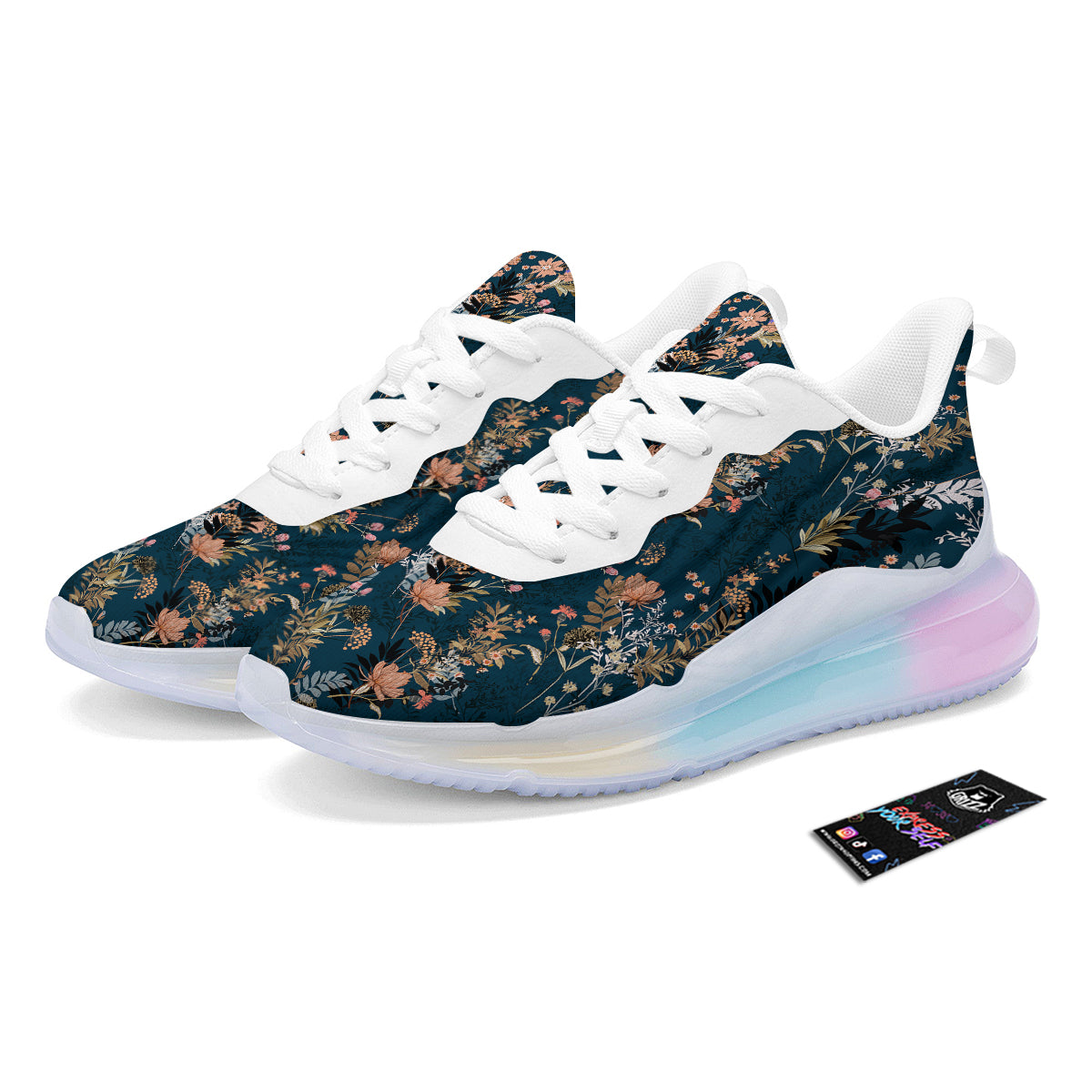 Autumn Vintage Print Pattern Running Sneakers-grizzshop