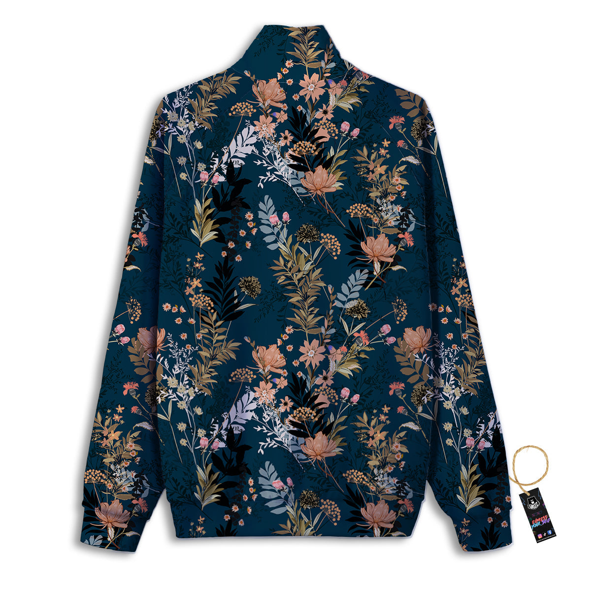 Autumn Vintage Print Pattern Track Jacket-grizzshop