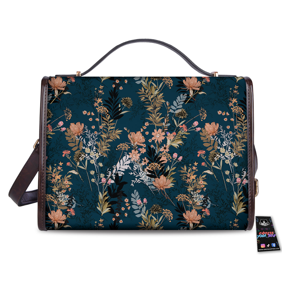 Autumn Vintage Print Pattern Women's Satchel Bag-grizzshop