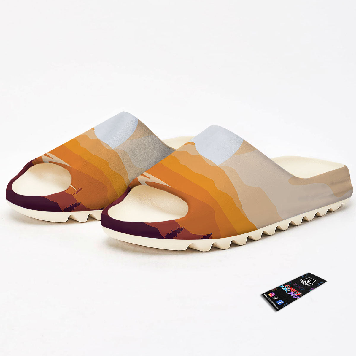 Autumn Mountains Sunset Print Sandals-grizzshop