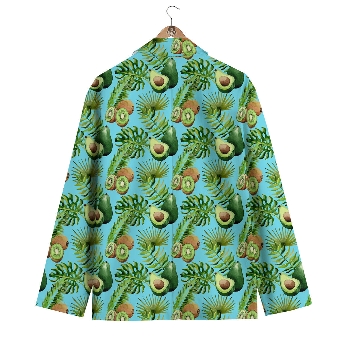 Avocado And Watercolor Kiwi Print Pattern Men's Blazer-grizzshop