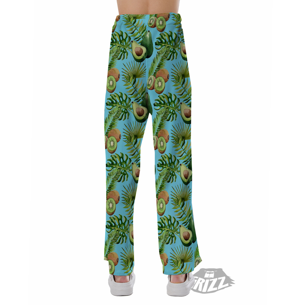 Avocado And Watercolor Kiwi Print Pattern Pajama Pants-grizzshop