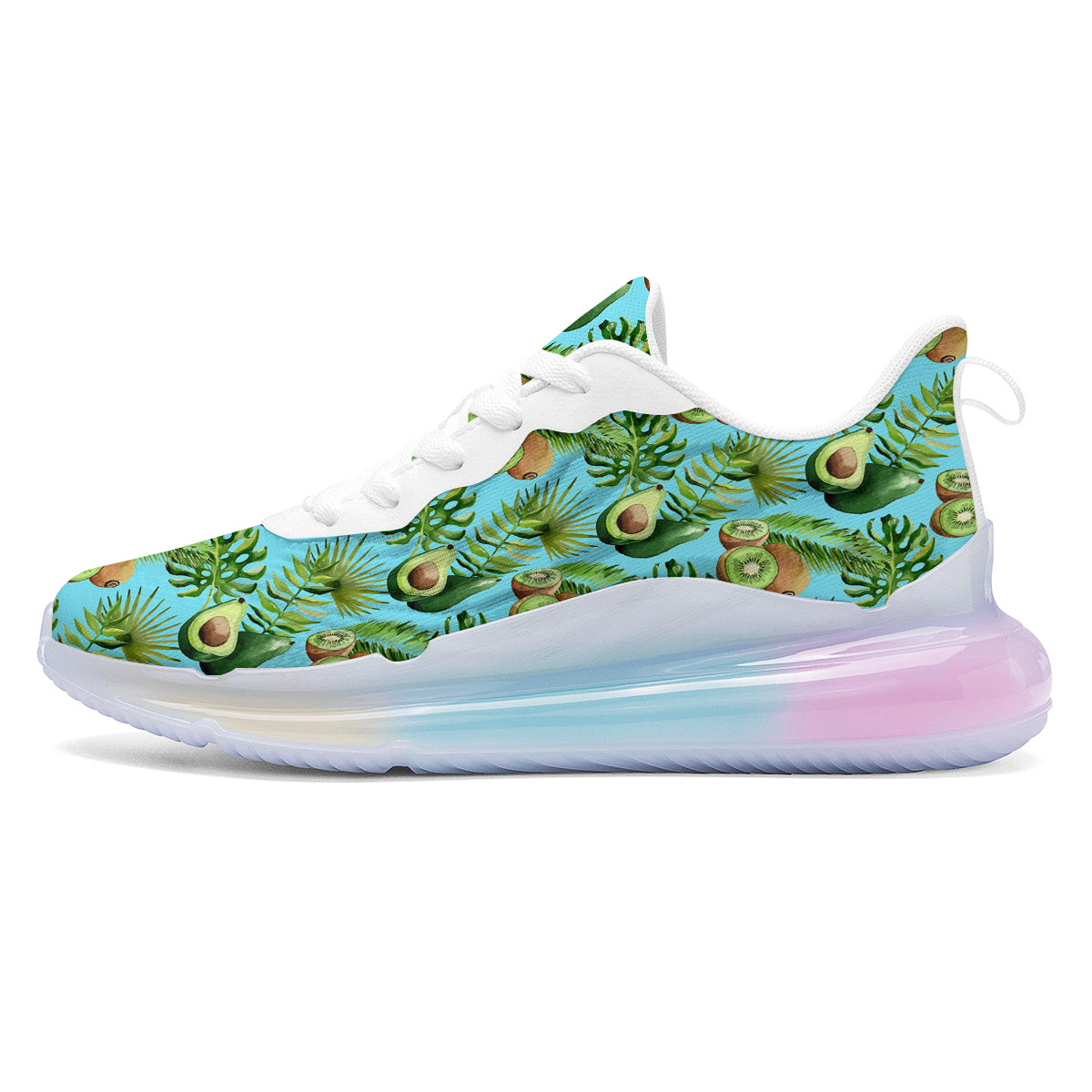 Avocado And Watercolor Kiwi Print Pattern Running Sneakers-grizzshop