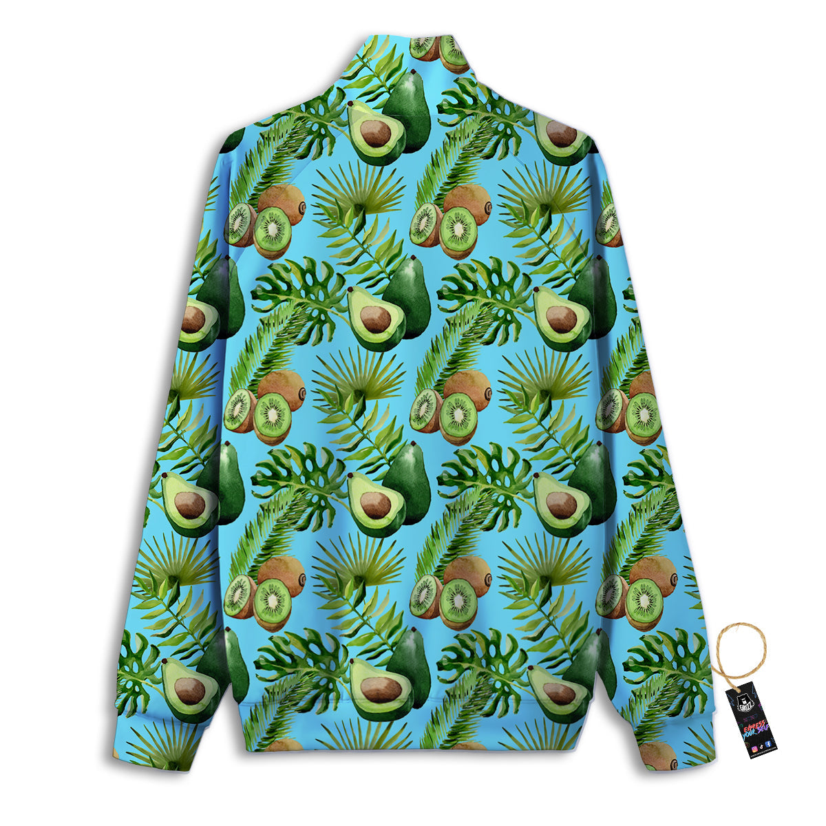 Avocado And Watercolor Kiwi Print Pattern Track Jacket-grizzshop