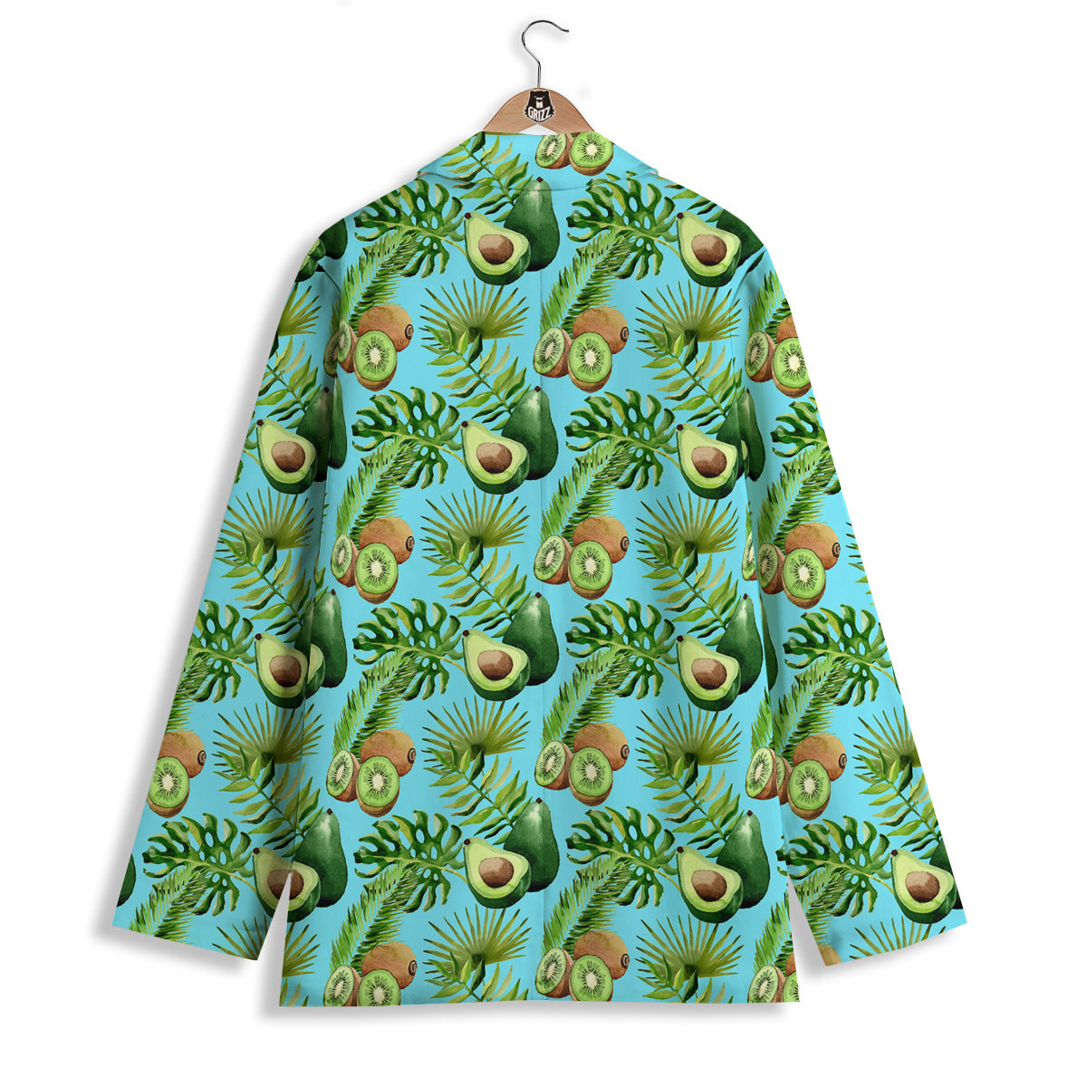 Avocado And Watercolor Kiwi Print Pattern Women's Blazer-grizzshop