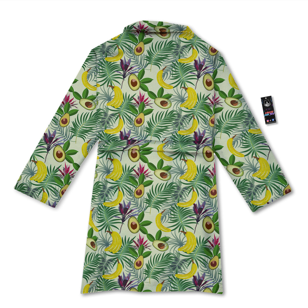 Avocado Banana Leaf Print Pattern Bathrobe-grizzshop