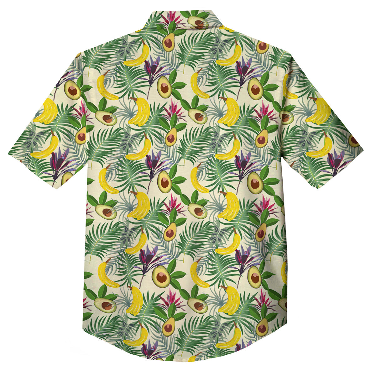 Avocado Banana Leaf Print Pattern Button Up Shirt-grizzshop