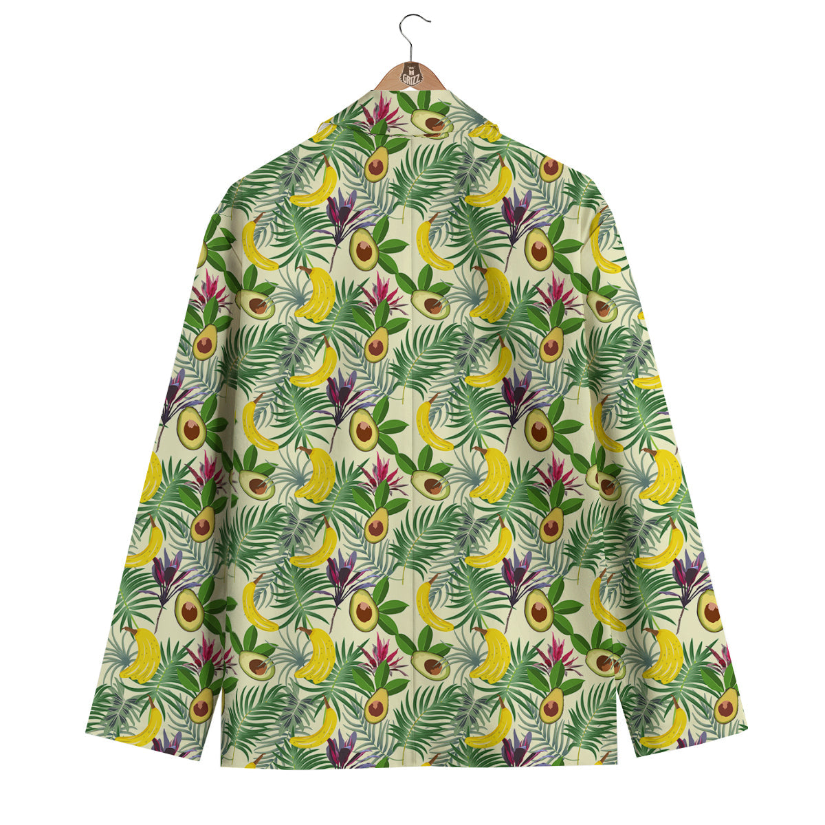 Avocado Banana Leaf Print Pattern Men's Blazer-grizzshop