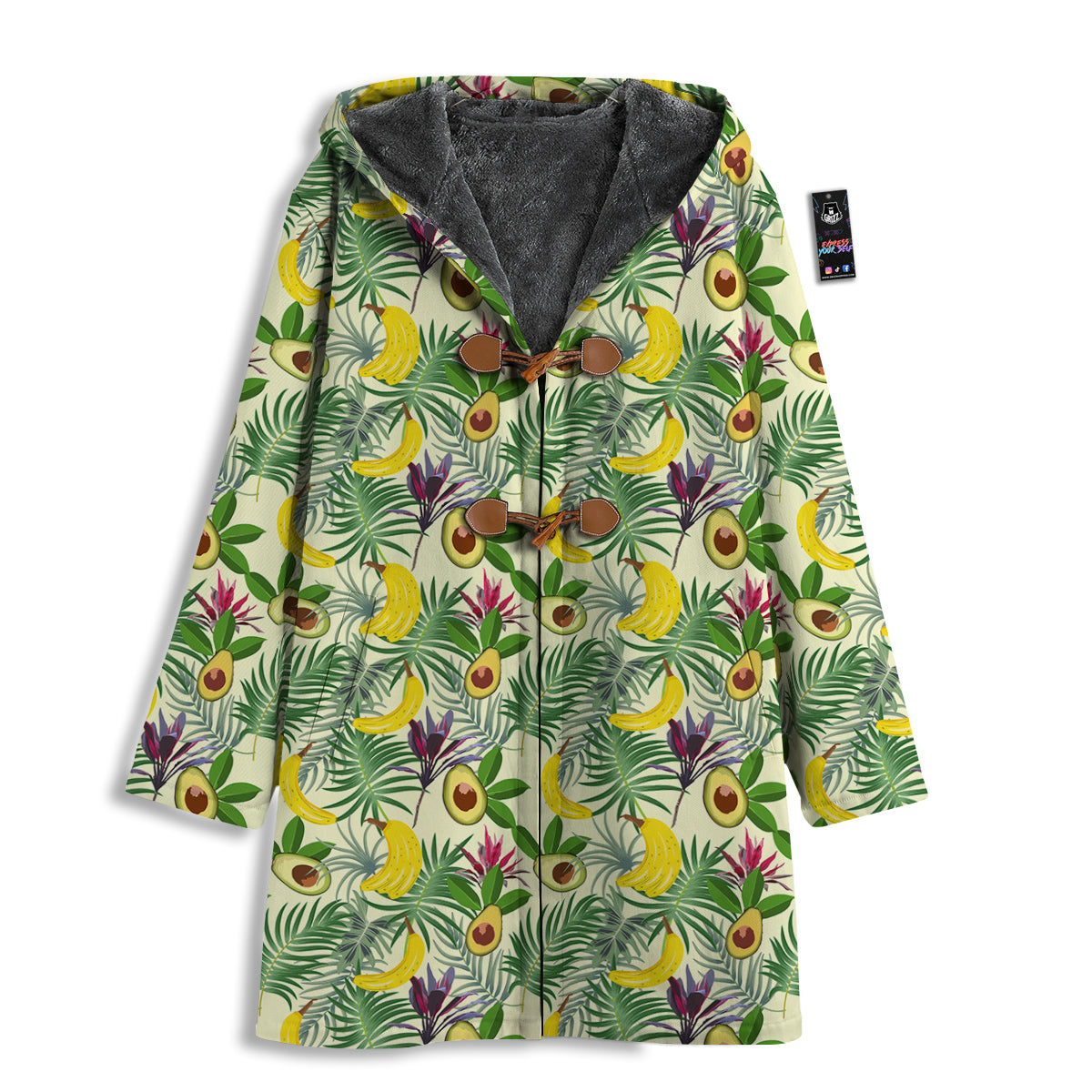 Avocado Banana Leaf Print Pattern Men's Windbreaker Jacket-grizzshop