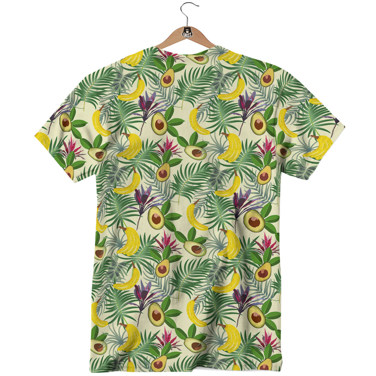 Avocado Banana Leaf Print Pattern T-Shirt-grizzshop