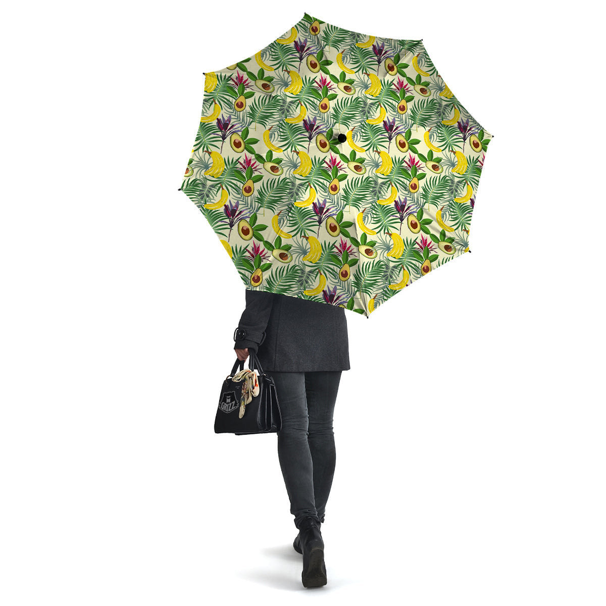 Avocado Banana Leaf Print Pattern Umbrella-grizzshop