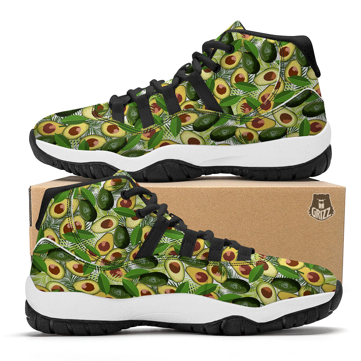 Avocado Black Bball Shoes-grizzshop