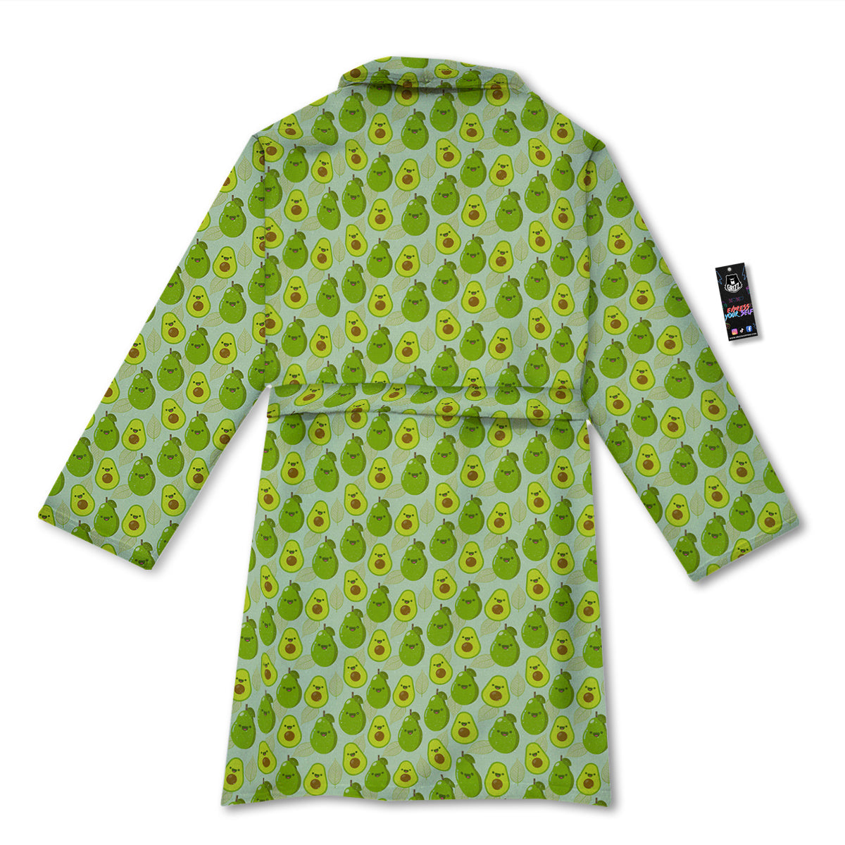 Avocado Cartoon Print Pattern Bathrobe-grizzshop