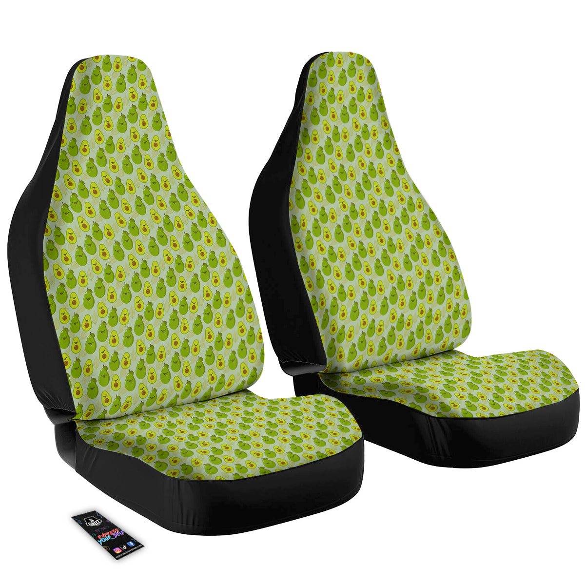Avocado Cartoon Print Pattern Car Seat Covers-grizzshop