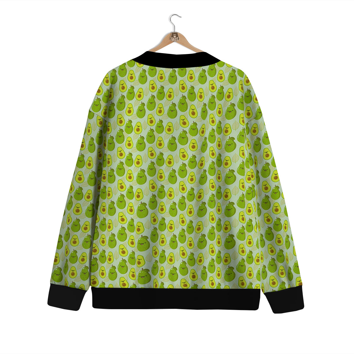 Avocado Cartoon Print Pattern Cardigan-grizzshop