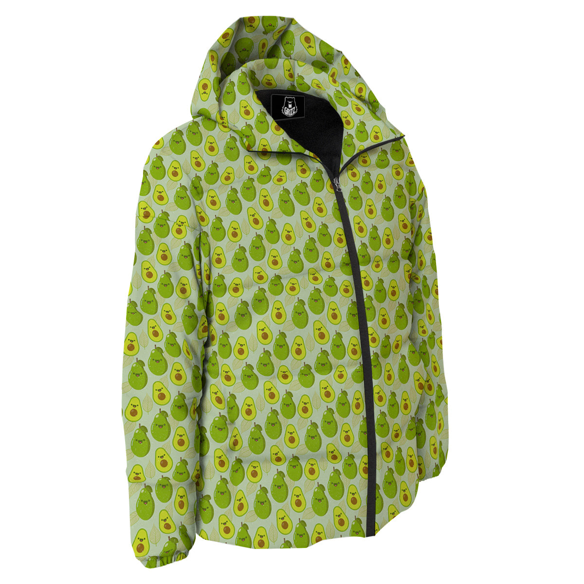 Avocado Cartoon Print Pattern Down Jacket-grizzshop
