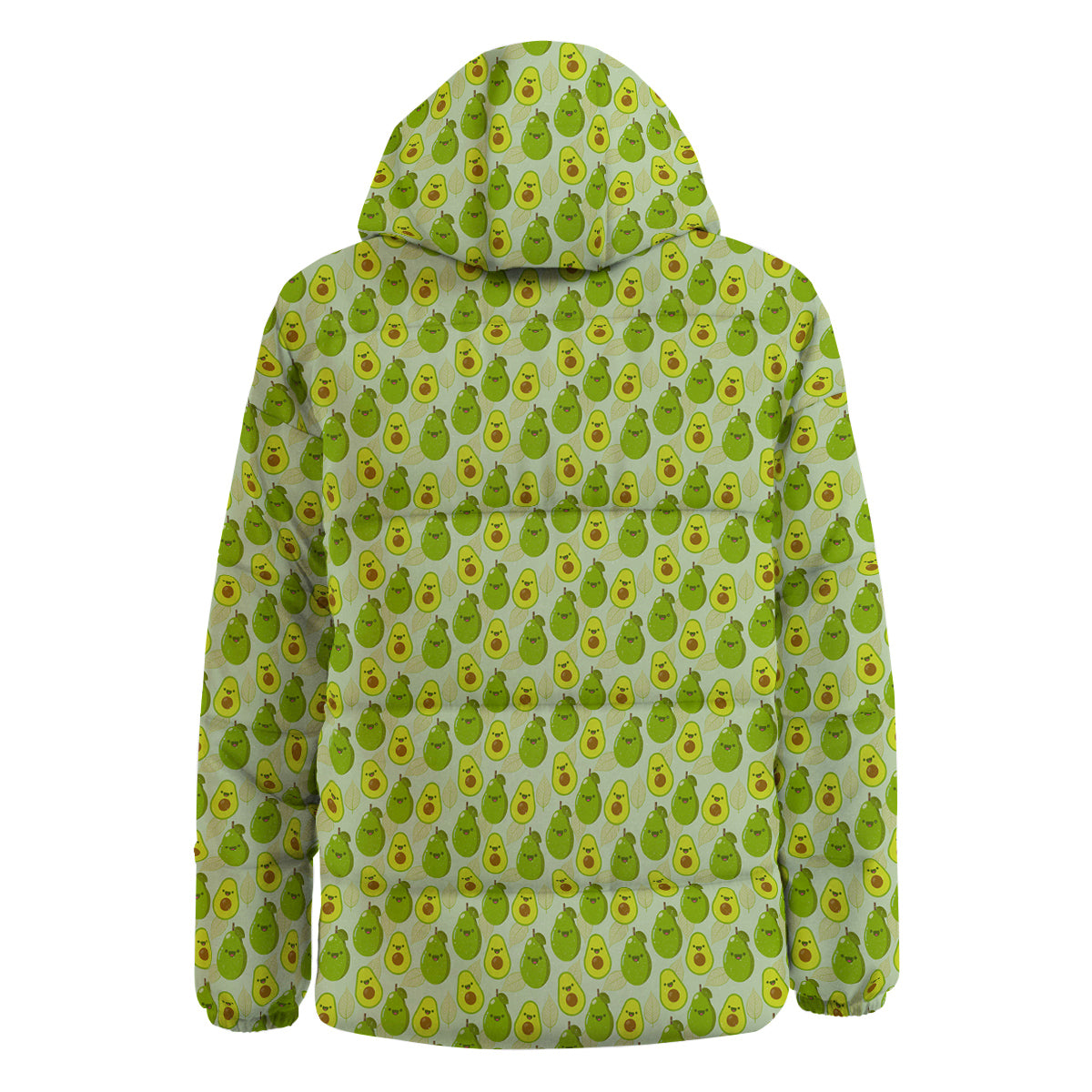 Avocado Cartoon Print Pattern Down Jacket-grizzshop