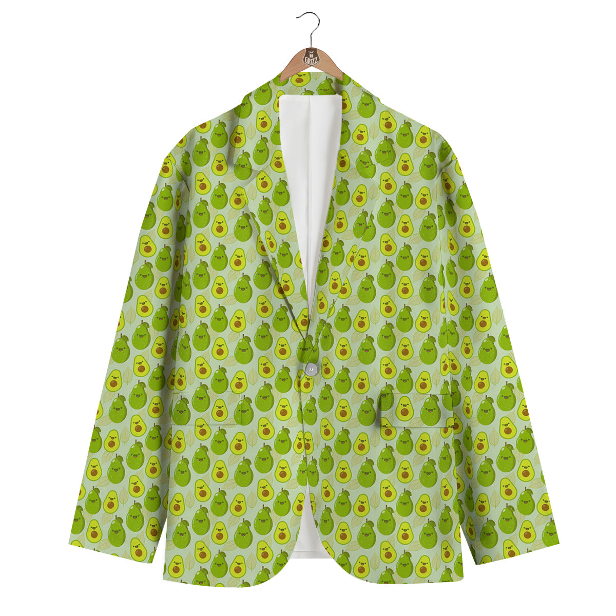 Avocado Cartoon Print Pattern Men's Blazer-grizzshop