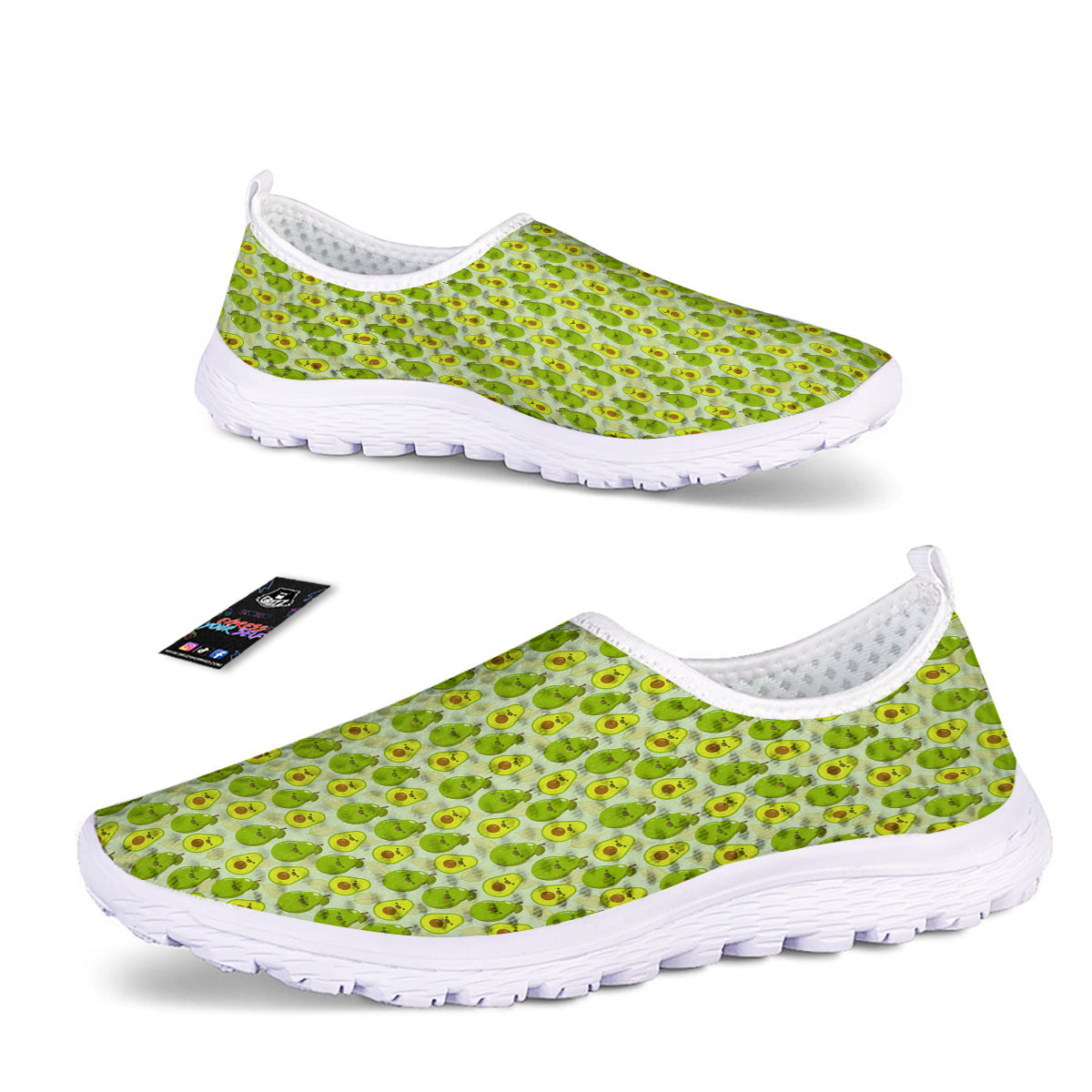 Avocado Cartoon Print Pattern Nurse Shoes-grizzshop