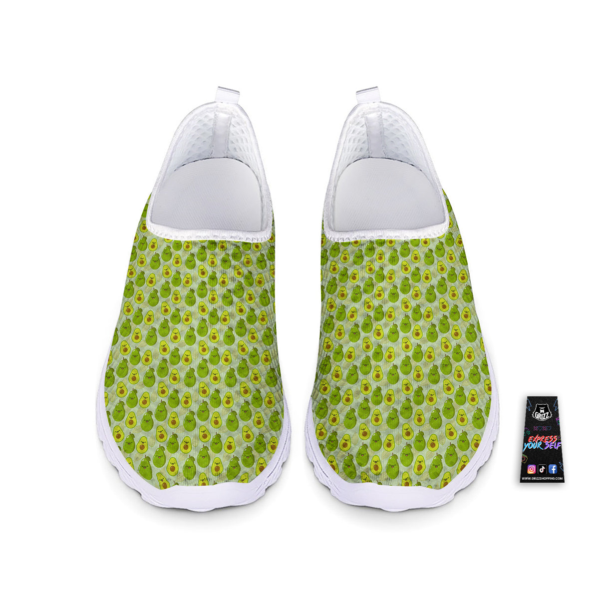 Avocado Cartoon Print Pattern Nurse Shoes-grizzshop