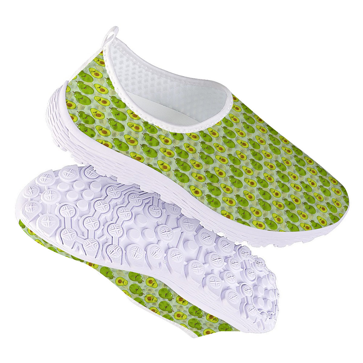 Avocado Cartoon Print Pattern Nurse Shoes-grizzshop