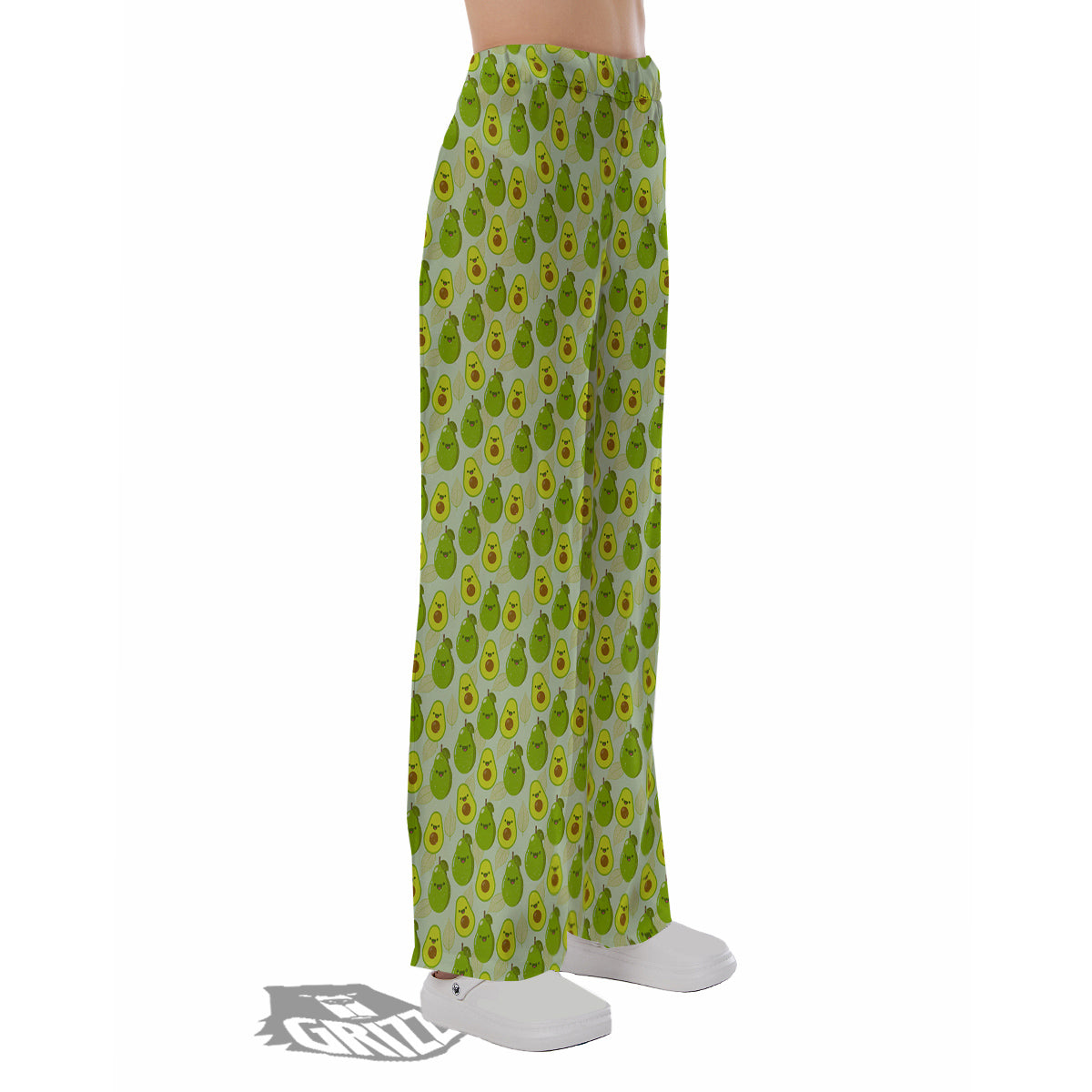 Avocado Cartoon Print Pattern Pajama Pants-grizzshop