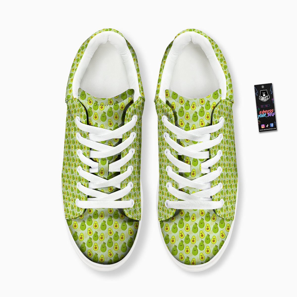 Avocado Cartoon Print Pattern Platform Shoes-grizzshop