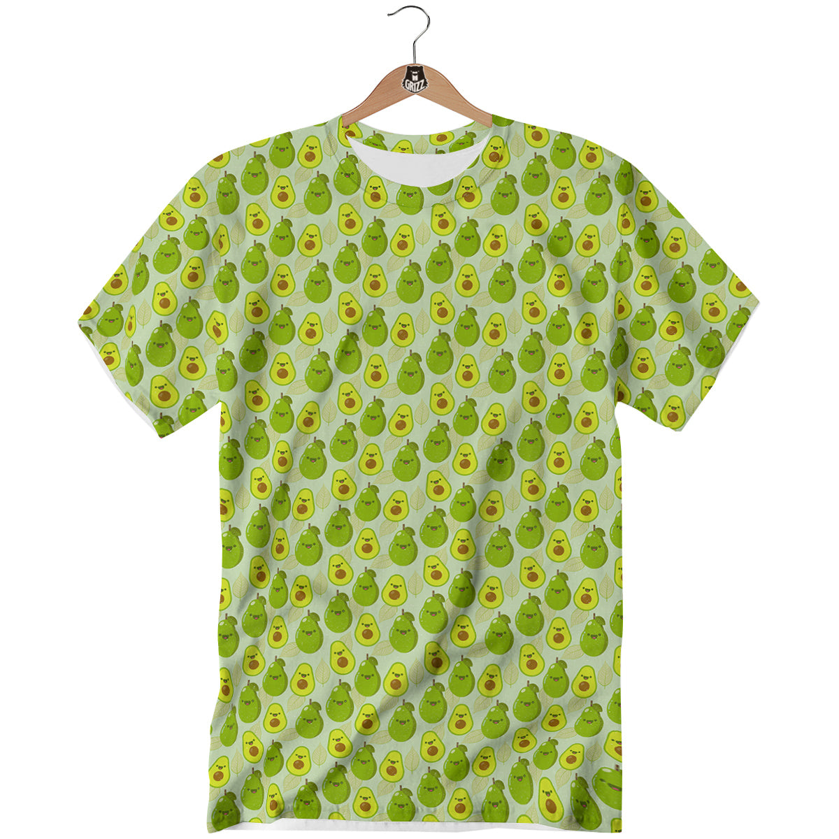 Avocado Cartoon Print Pattern T-Shirt-grizzshop