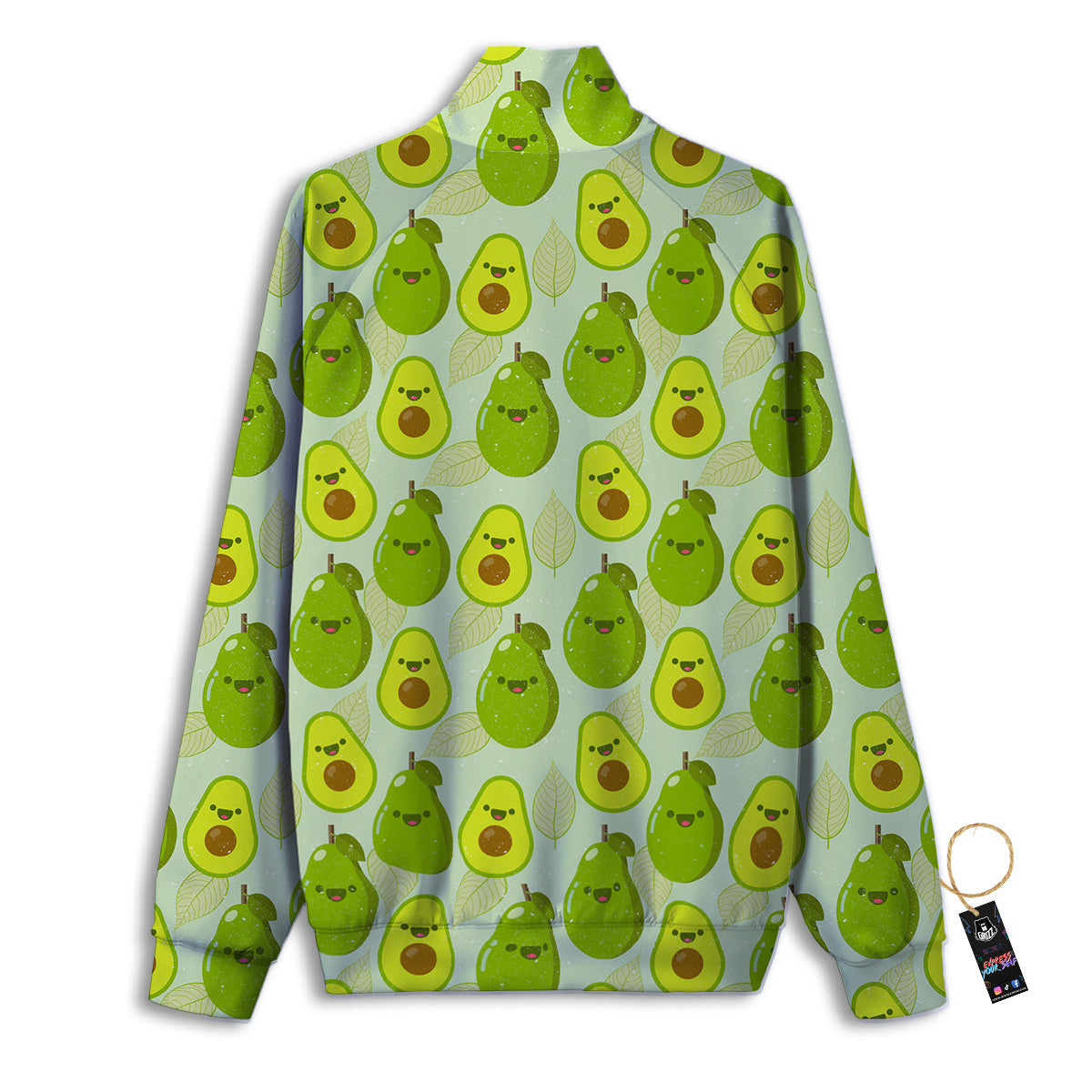 Avocado Cartoon Print Pattern Track Jacket-grizzshop