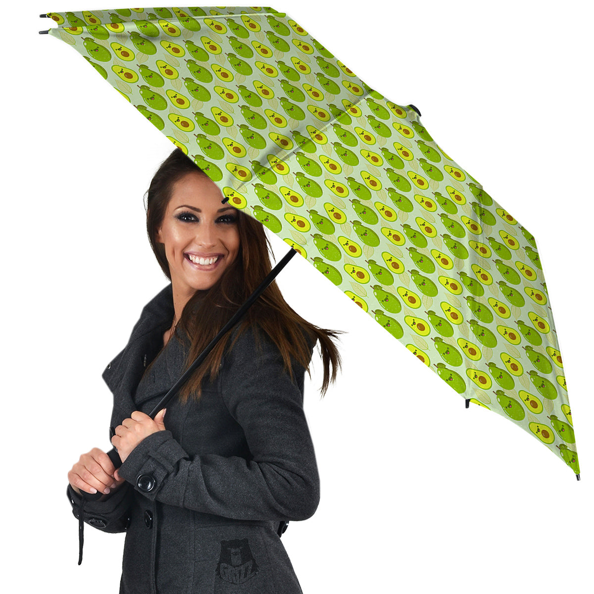 Avocado Cartoon Print Pattern Umbrella-grizzshop