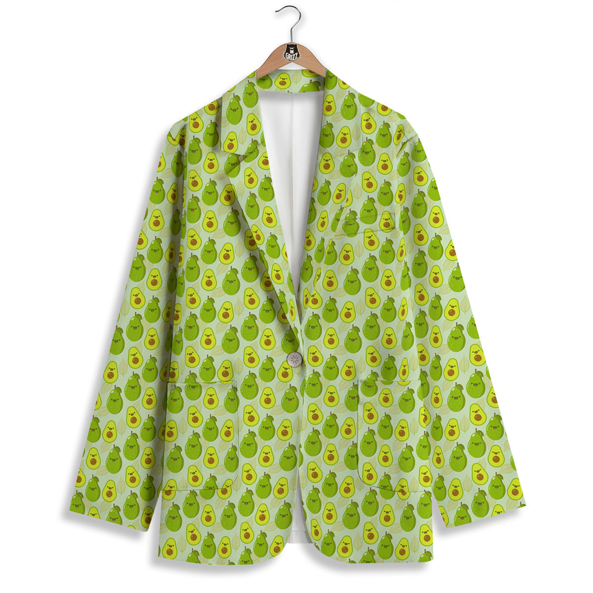 Avocado Cartoon Print Pattern Women's Blazer-grizzshop