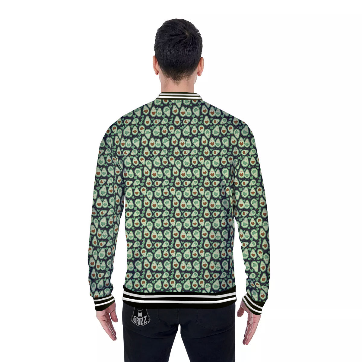 Avocado Cute Print Pattern Baseball Jacket-grizzshop