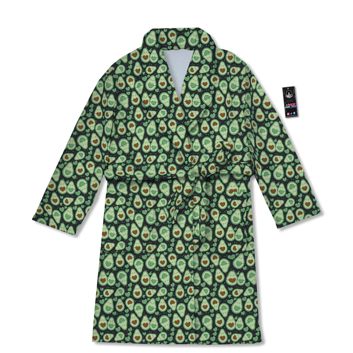 Avocado Cute Print Pattern Bathrobe-grizzshop