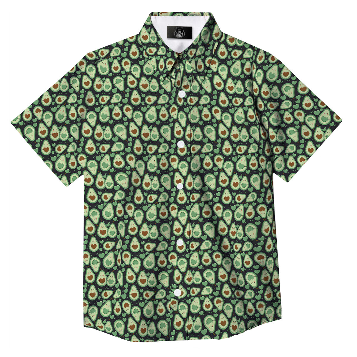 Avocado Cute Print Pattern Button Up Shirt-grizzshop