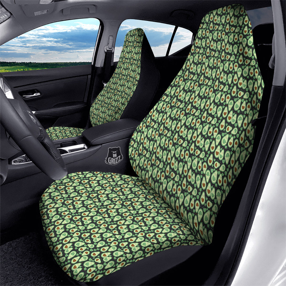 Avocado Cute Print Pattern Car Seat Covers-grizzshop