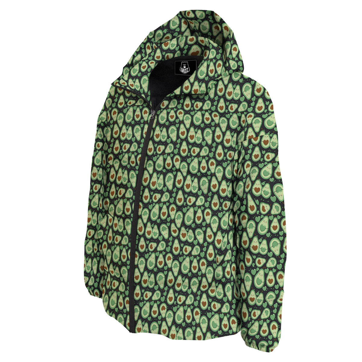 Avocado Cute Print Pattern Down Jacket-grizzshop