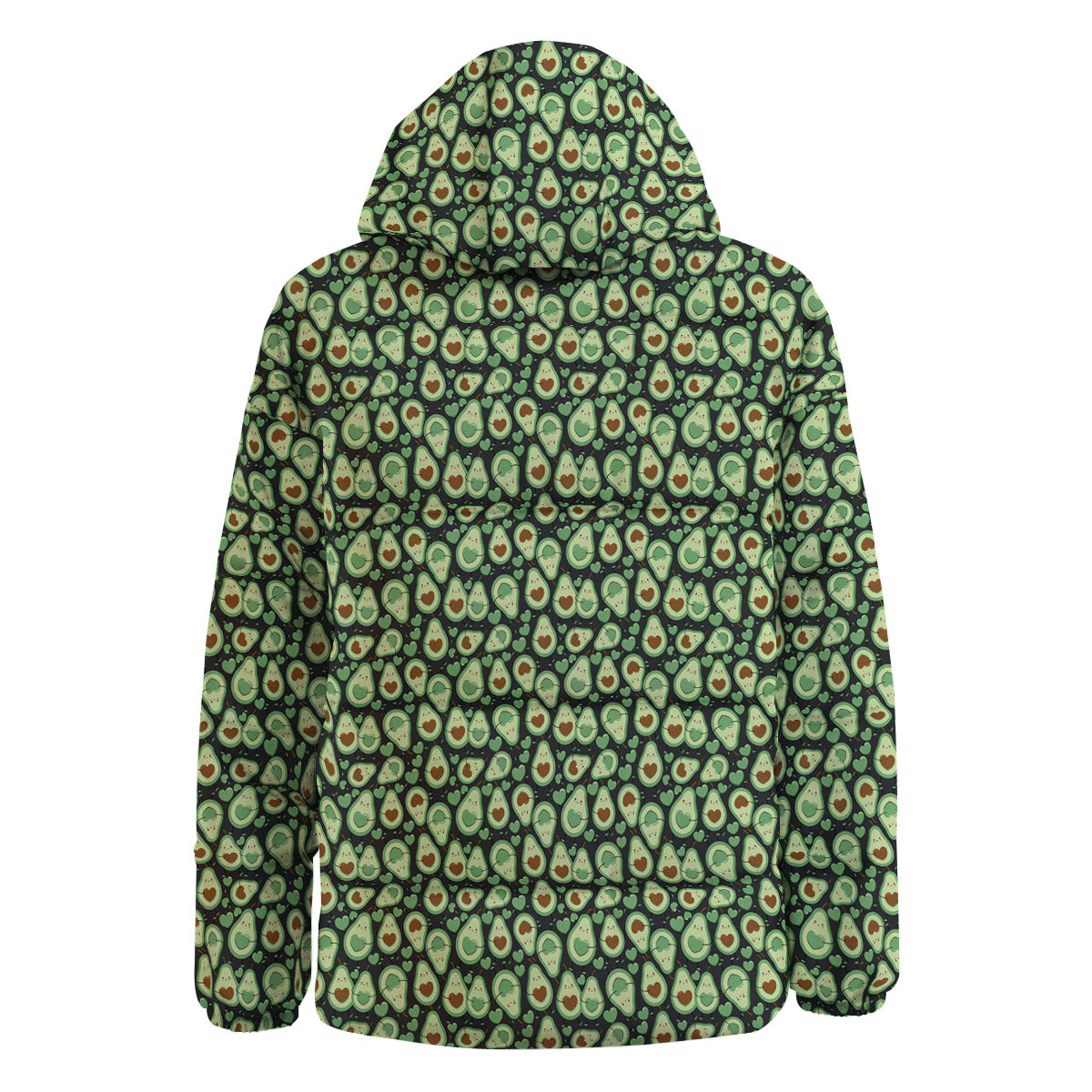 Avocado Cute Print Pattern Down Jacket-grizzshop