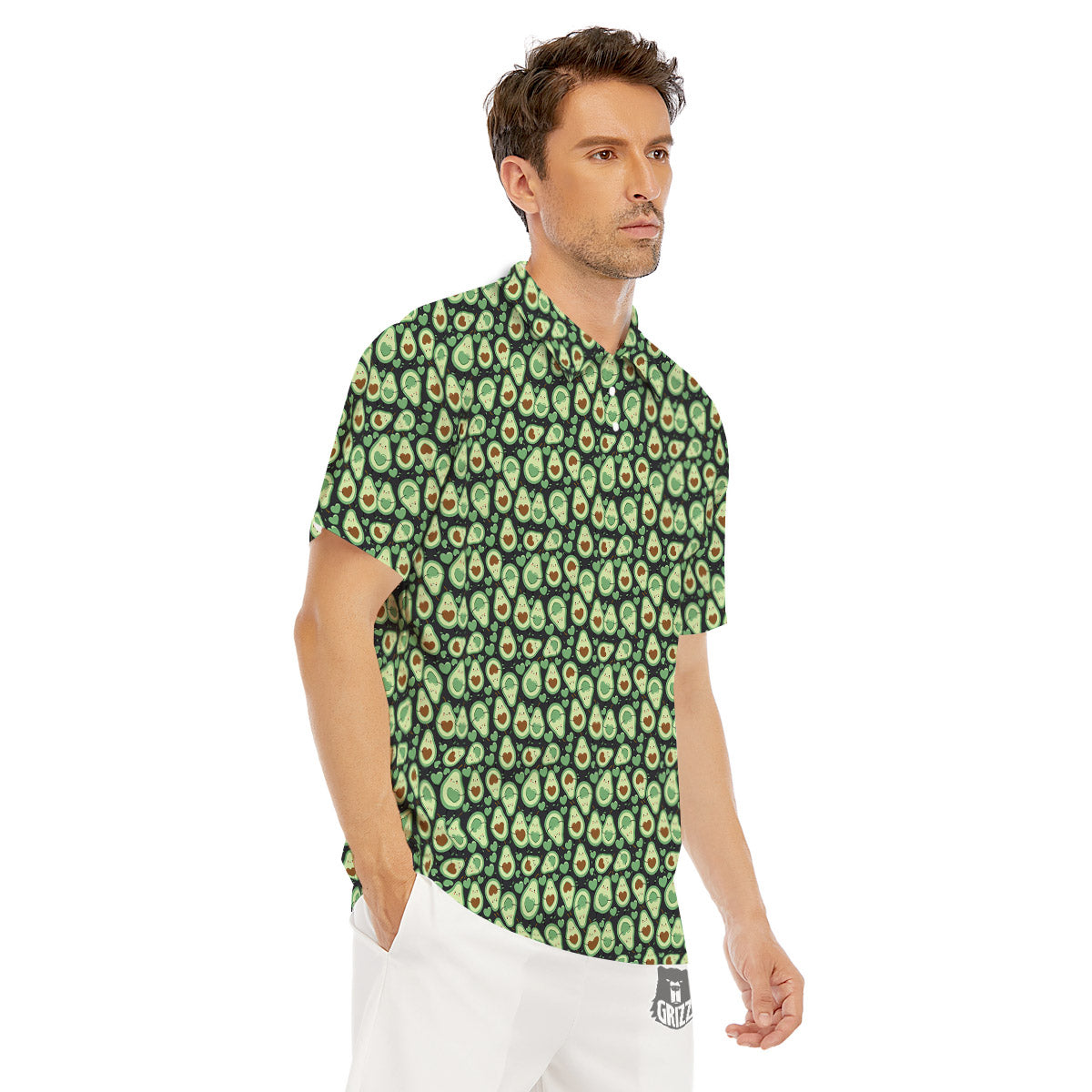 Avocado Cute Print Pattern Men's Golf Shirts-grizzshop