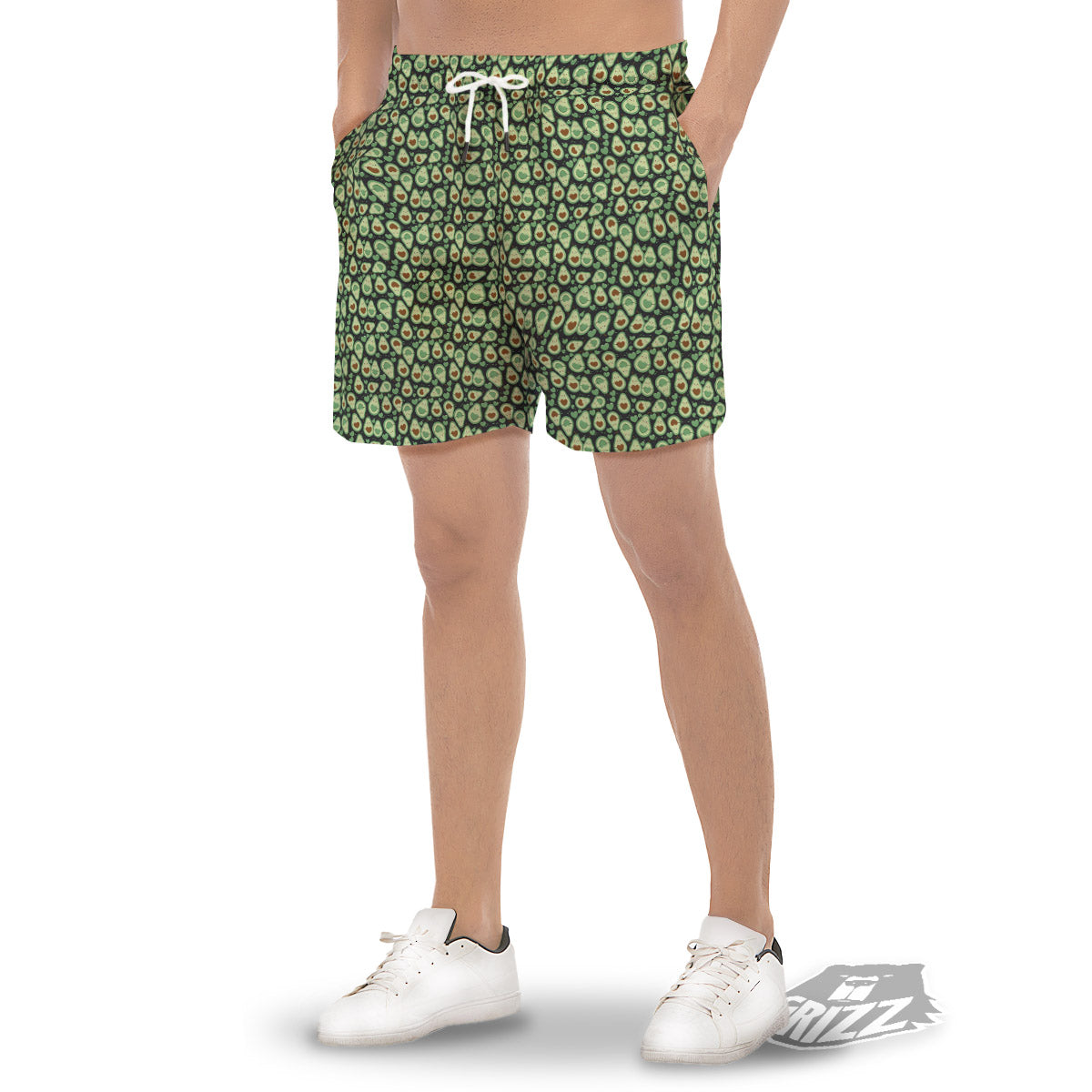 Avocado Cute Print Pattern Men's Gym Shorts-grizzshop