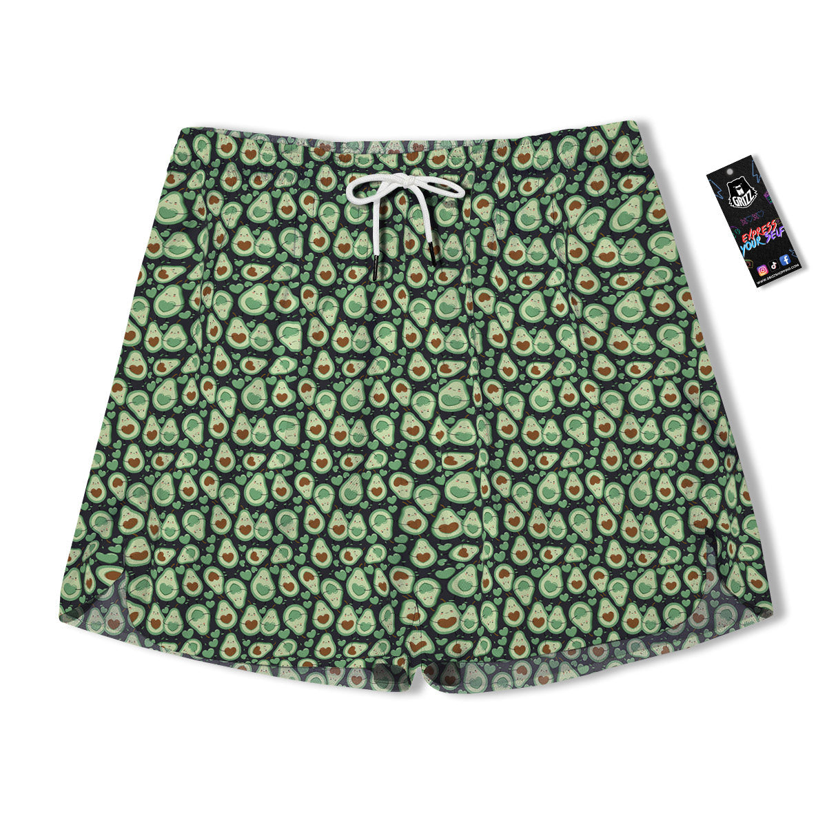 Avocado Cute Print Pattern Men's Running Shorts-grizzshop