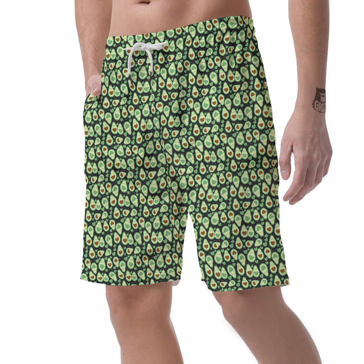 Avocado Cute Print Pattern Men's Shorts-grizzshop