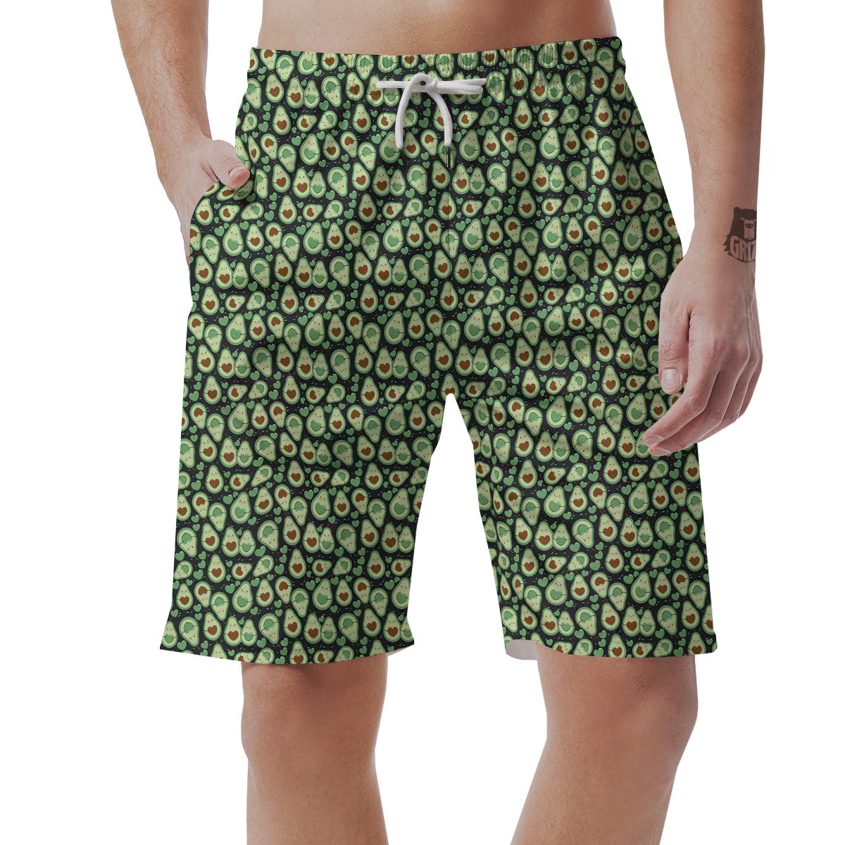Avocado Cute Print Pattern Men's Shorts-grizzshop