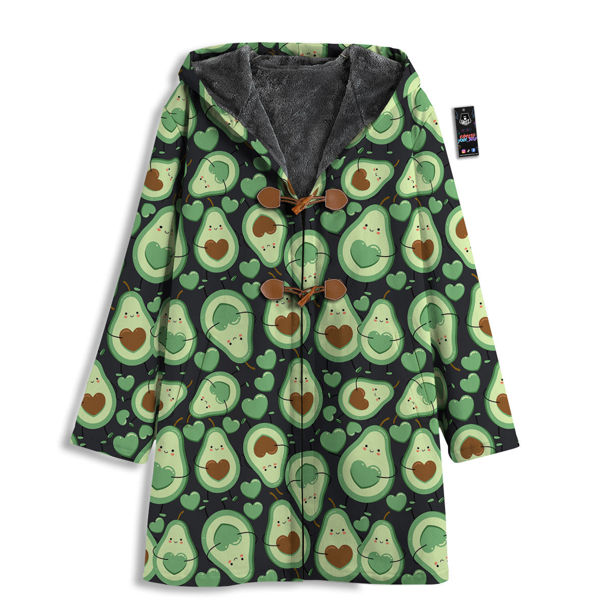 Avocado Cute Print Pattern Men's Windbreaker Jacket-grizzshop