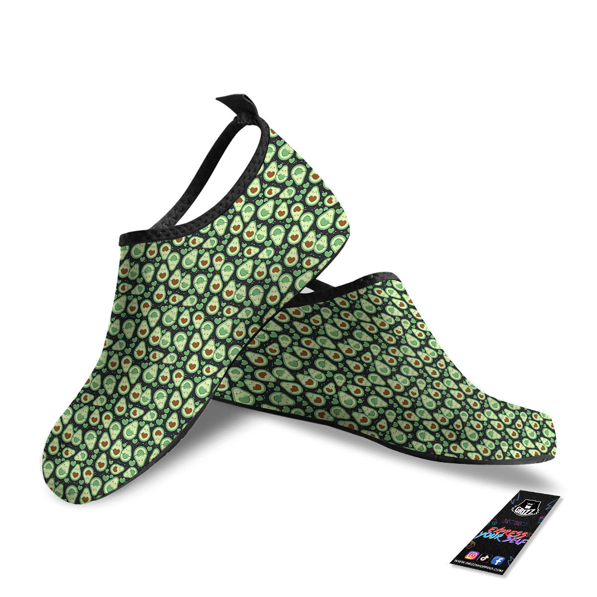 Avocado Cute Print Pattern Water Shoes-grizzshop
