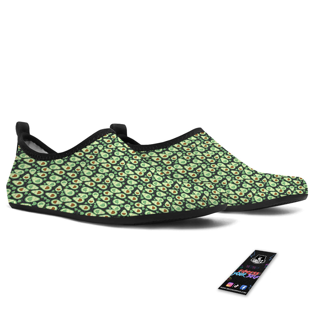 Avocado Cute Print Pattern Water Shoes-grizzshop