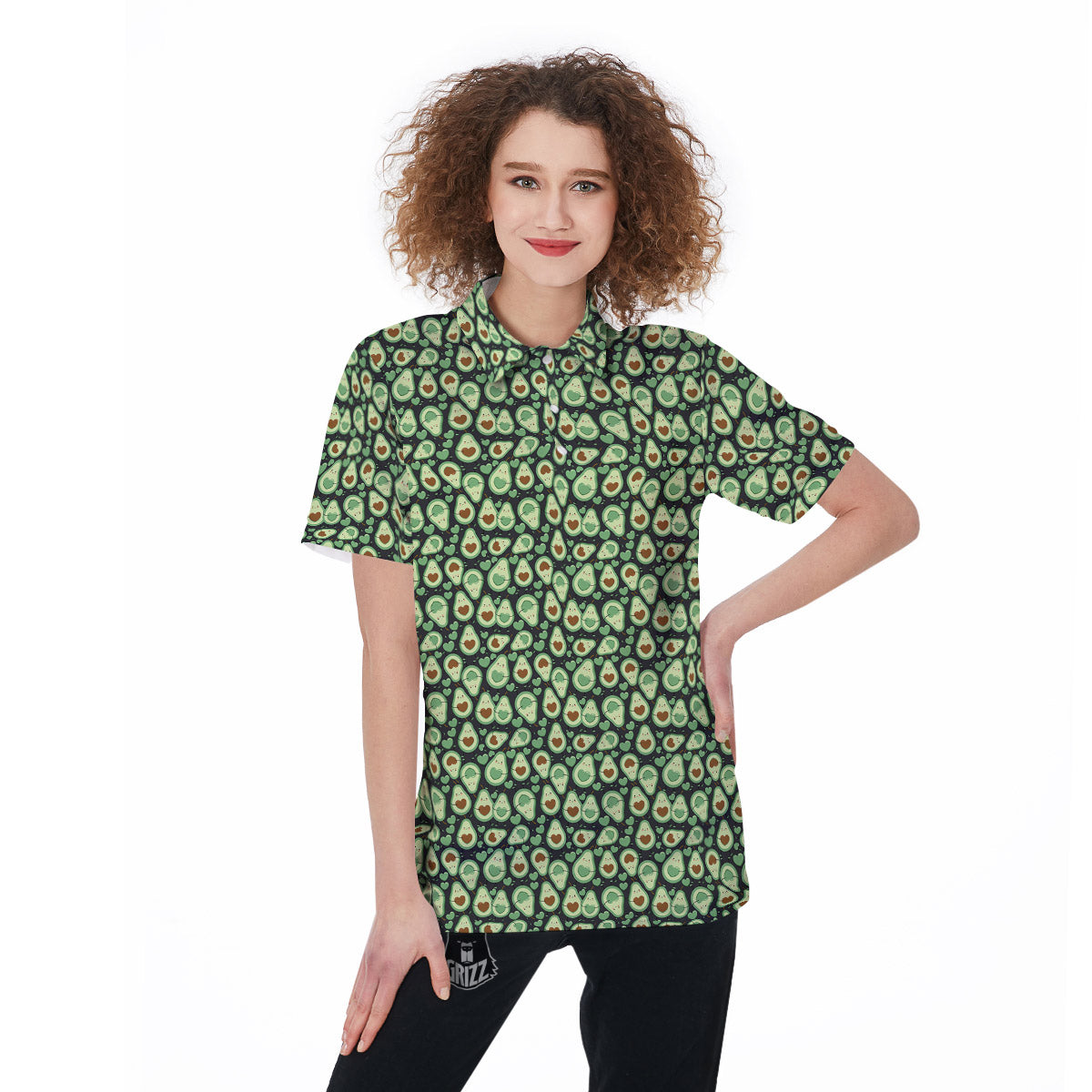 Avocado Cute Print Pattern Women's Golf Shirts-grizzshop