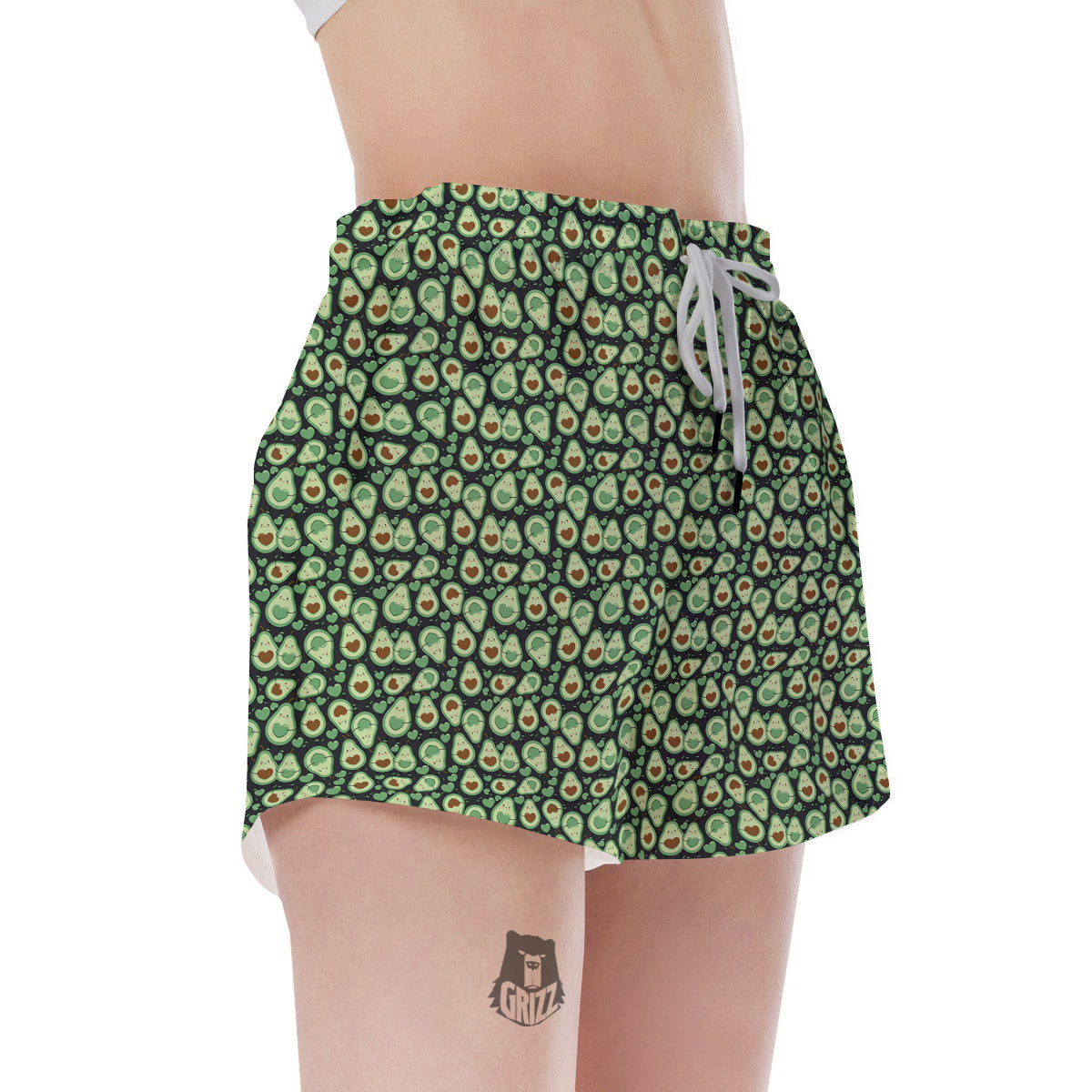Avocado Cute Print Pattern Women's Shorts-grizzshop