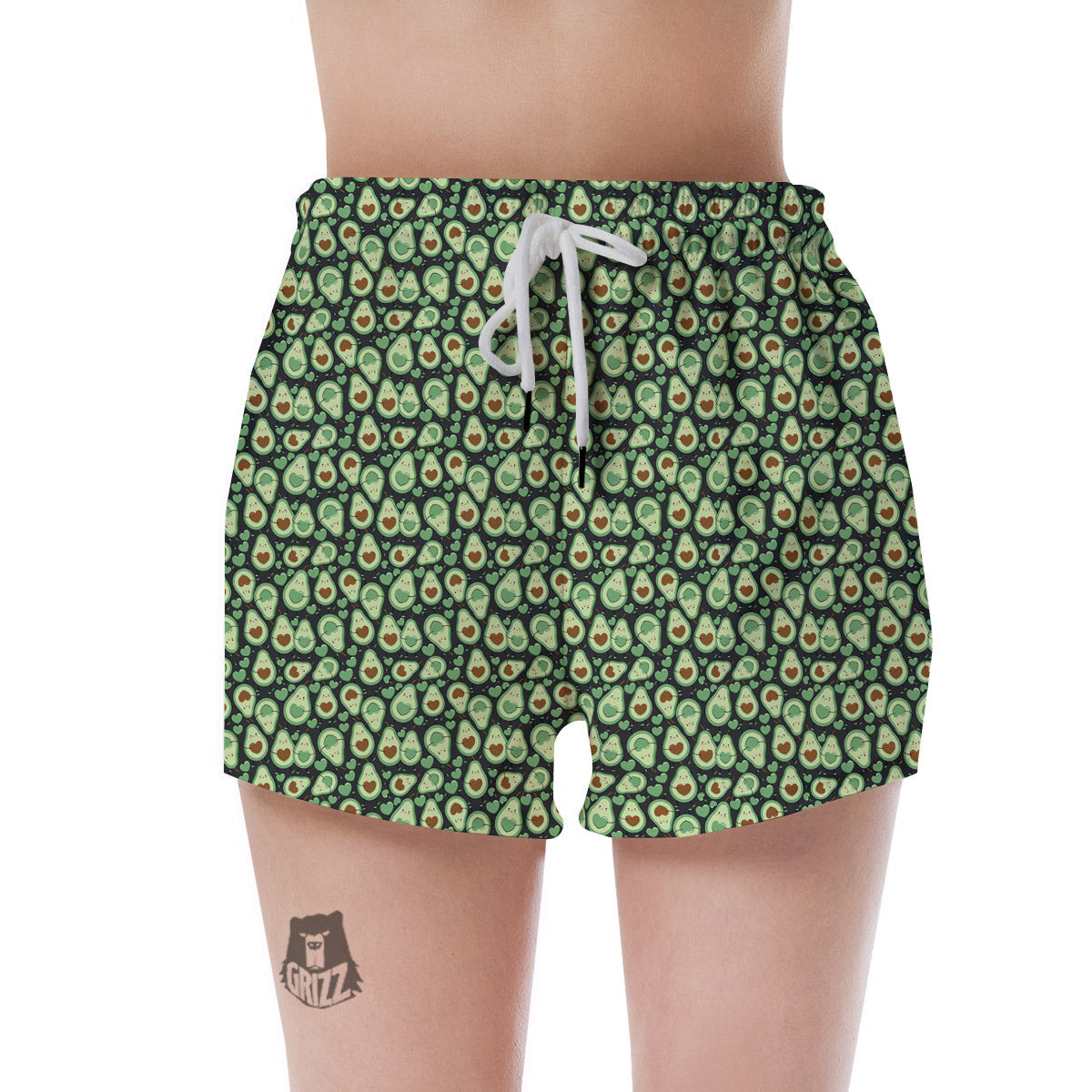 Avocado Cute Print Pattern Women's Shorts-grizzshop